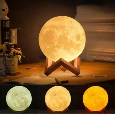 USB LED Night Light – Galaxy Crystal Ball Lamp, 3D Planet Moon Lamp for Festival Gifts & Home Decoration Table Lamps
