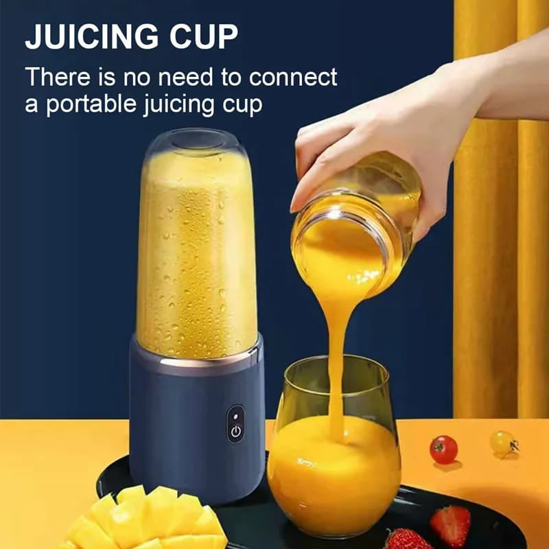 USB Rechargeable Portable Mini Blender – 400ml Personal Juicer with 6 Blades