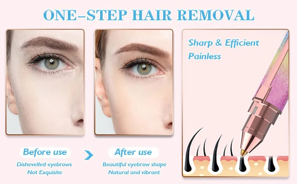 2 in 1 Eyebrow & Face Hair Remover – Painless Rechargeable Shaver