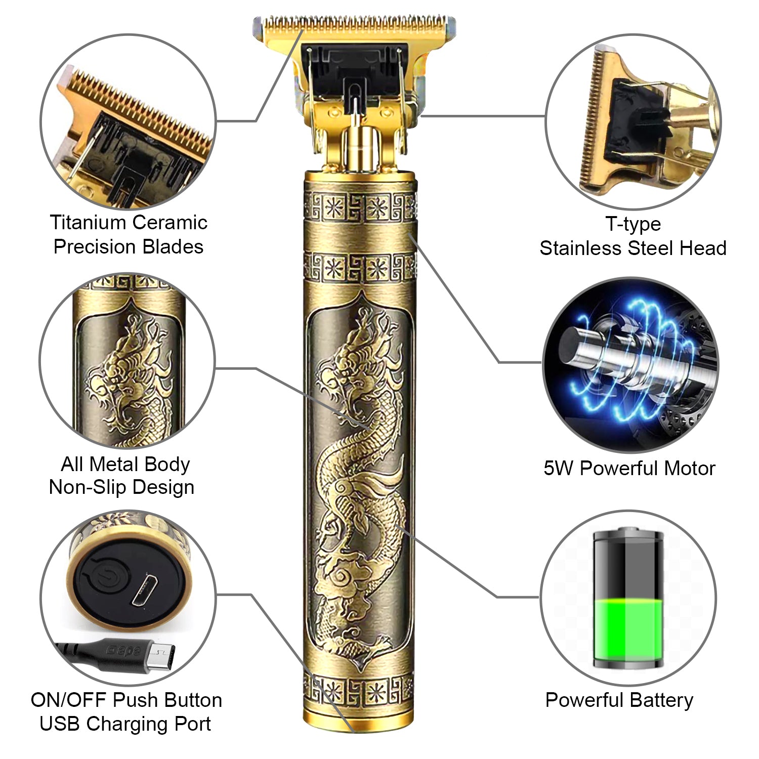 T9  Hair Trimmer for Men | Rechargeable Cordless Clipper & Shaver | Professional Grooming Machine for Men & Boys