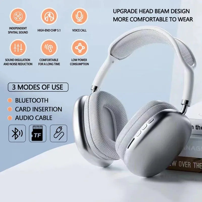 Wireless Bluetooth Headphones with Microphone – Over-Ear Stereo Headset for Calls, Music & Gaming