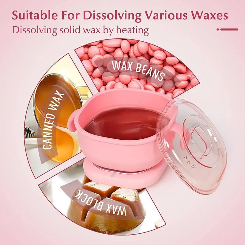 Portable 400ML Silicone Wax Warmer | Foldable Hair Removal Wax Heater for SPA, Body & Travel