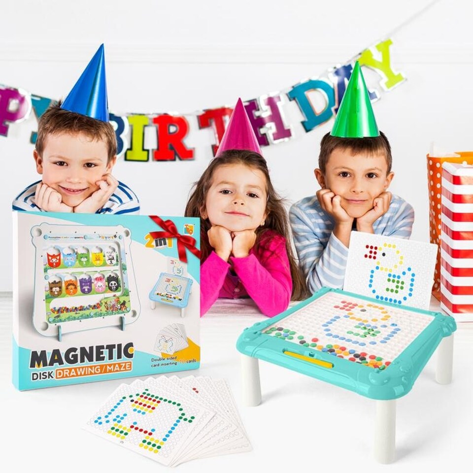 2-in-1 Magnetic Disk Drawing Maze Board Game for Kids | Educational Puzzle Toy for Creativity & Coordination