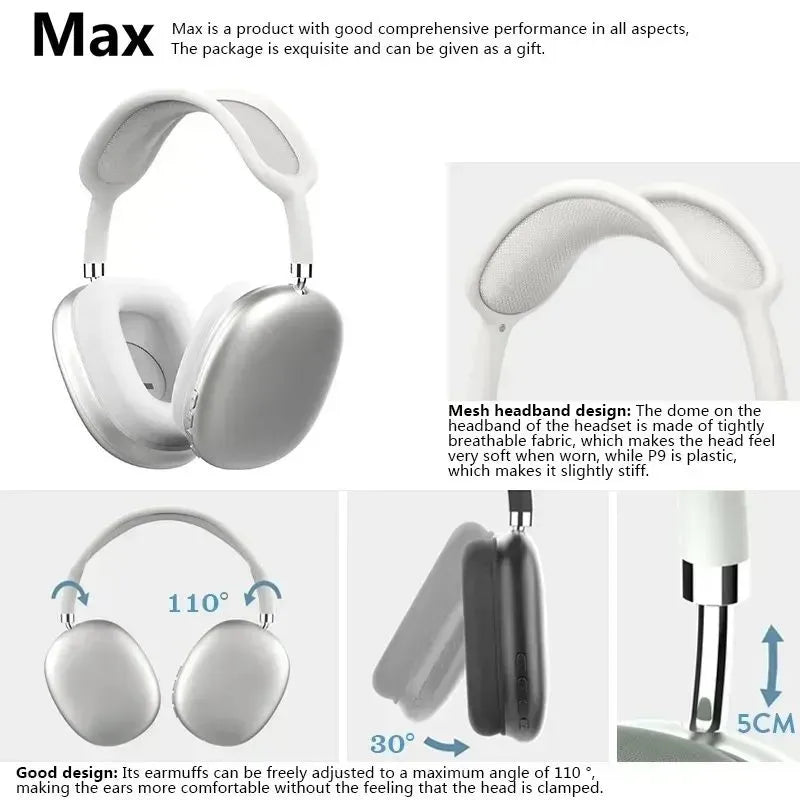 Wireless Bluetooth Headphones with Microphone – Over-Ear Stereo Headset for Calls, Music & Gaming