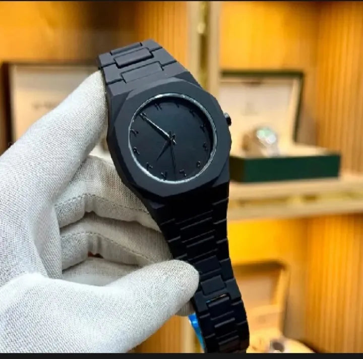 Black Arabic Aura Watch | Elegant Luxury Unisex Design | Stylish Fashion Wristwatch