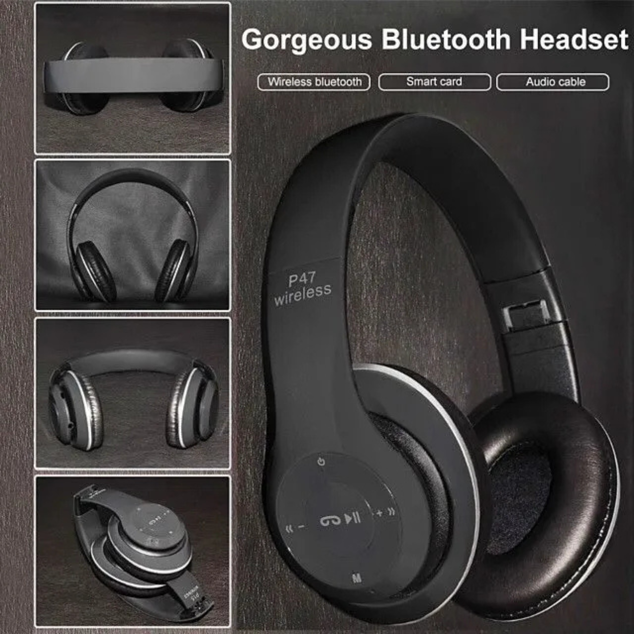 Wireless Bluetooth Headphones – Over-Ear Headset with Mic & Controls | Universal Compatibility