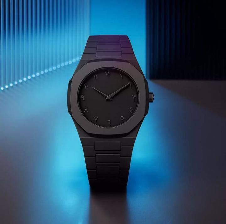 Black Arabic Aura Watch | Elegant Luxury Unisex Design | Stylish Fashion Wristwatch